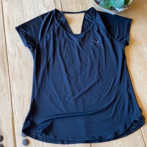 Black UnderArmour ladies workout top